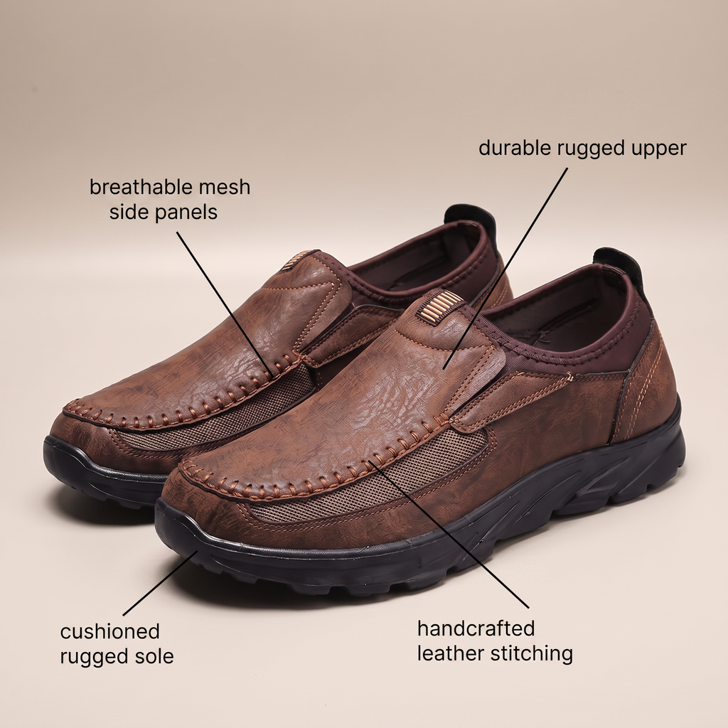 Men's Comfort Slip-On Shoes with Cushioned Insole and Breathable Mesh