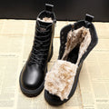 Women's Boots with Lace-Up Front, Rounded Toe and Lined Interior