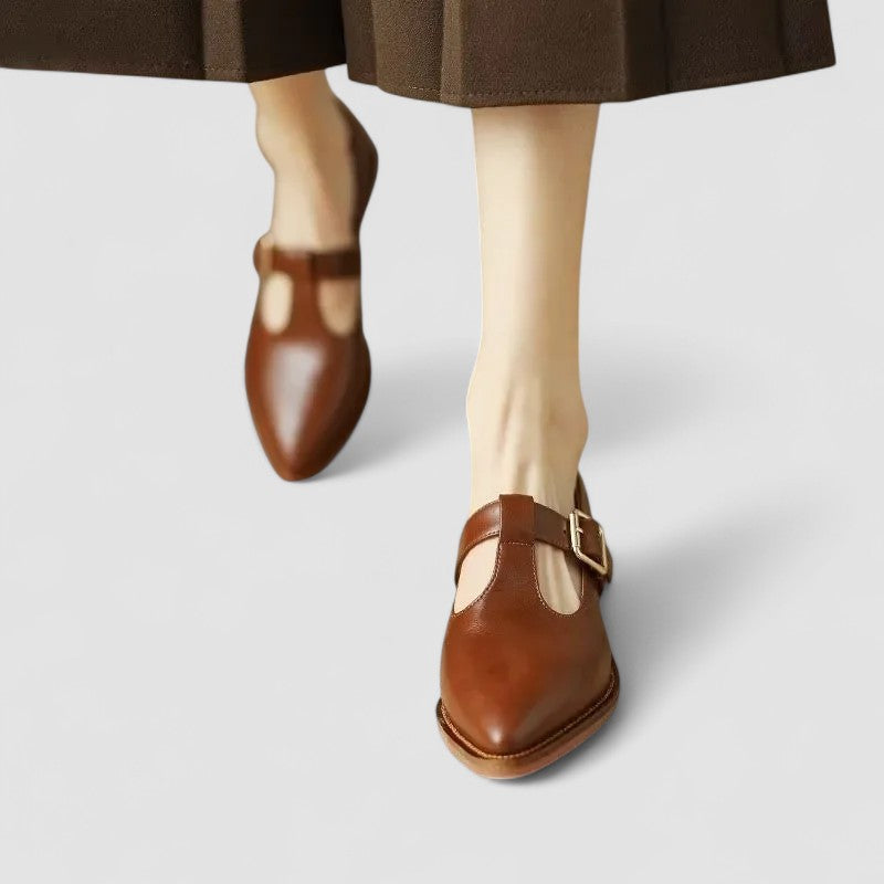 Women's Mary Jane Shoes with Softly Contoured Toe and Low Block Heel
