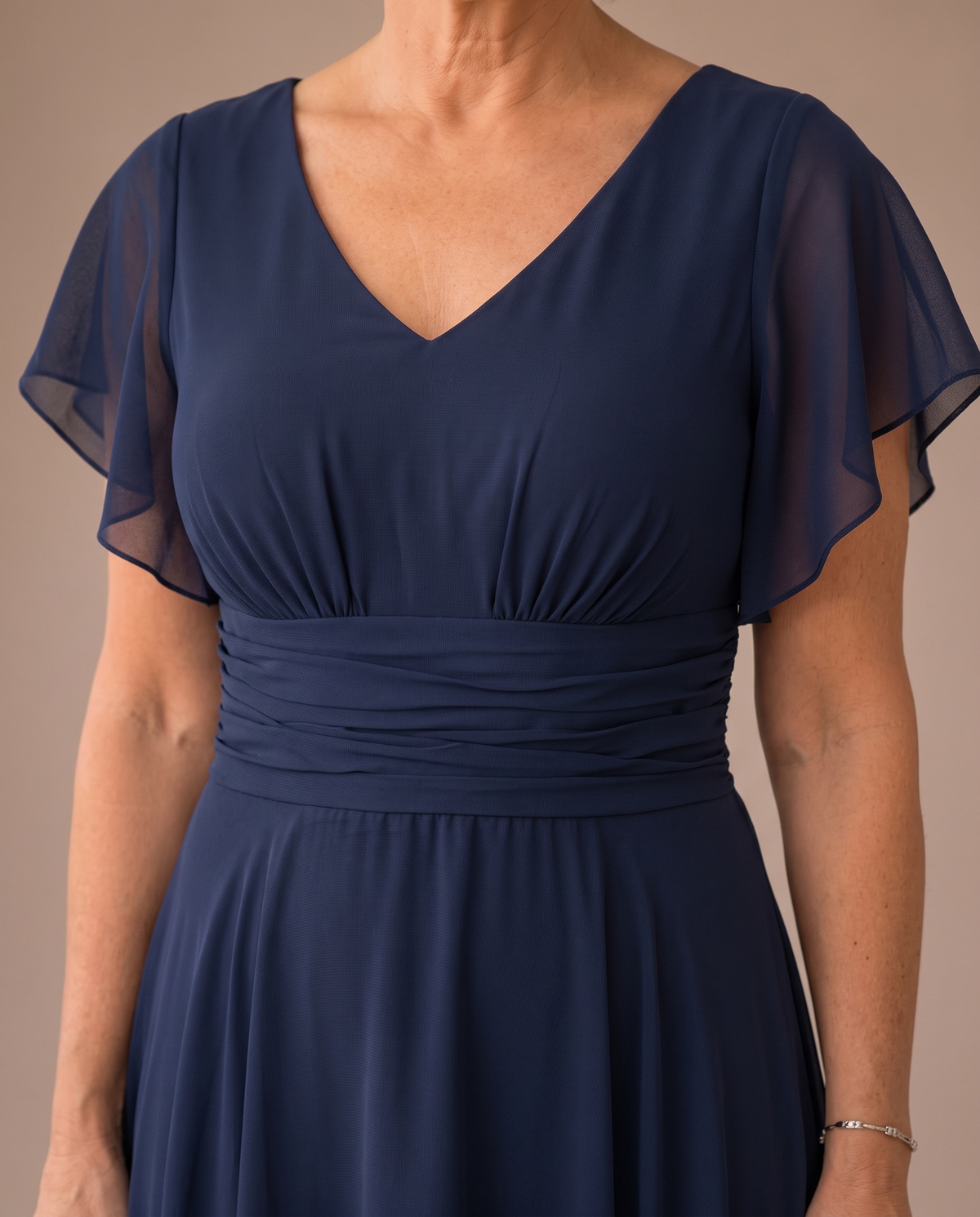 Women's Maxi Dress, V-Neck with Short Sleeves and Relaxed A-Line Fit