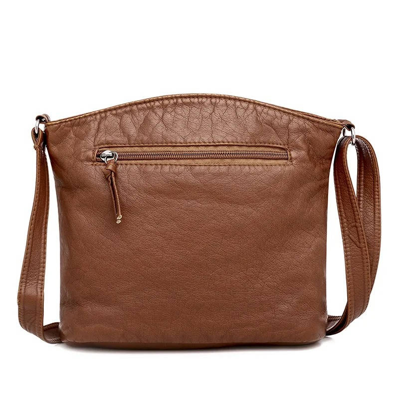 Women's PU Leather Crossbody Bag, Seven Pockets, Adjustable Strap