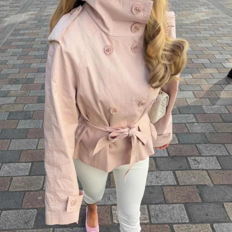 Rita - Belted Short Trench Jacket