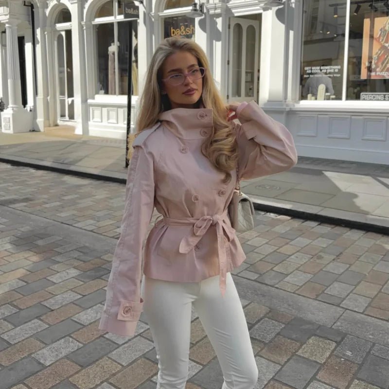Rita - Belted Short Trench Jacket
